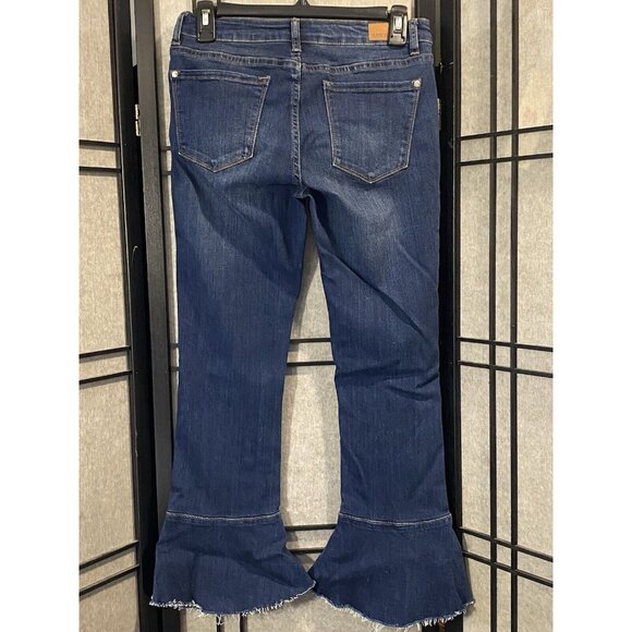 Judy Blue Crop Flared Fit Size 5 / 27 JB8440 Raw Hem Stretch Stylish Comfort - Picture 2 of 9